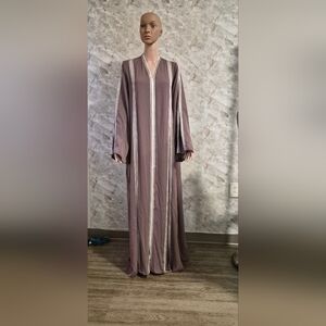 Chic Lavender Maxi Dress with Striped Detail